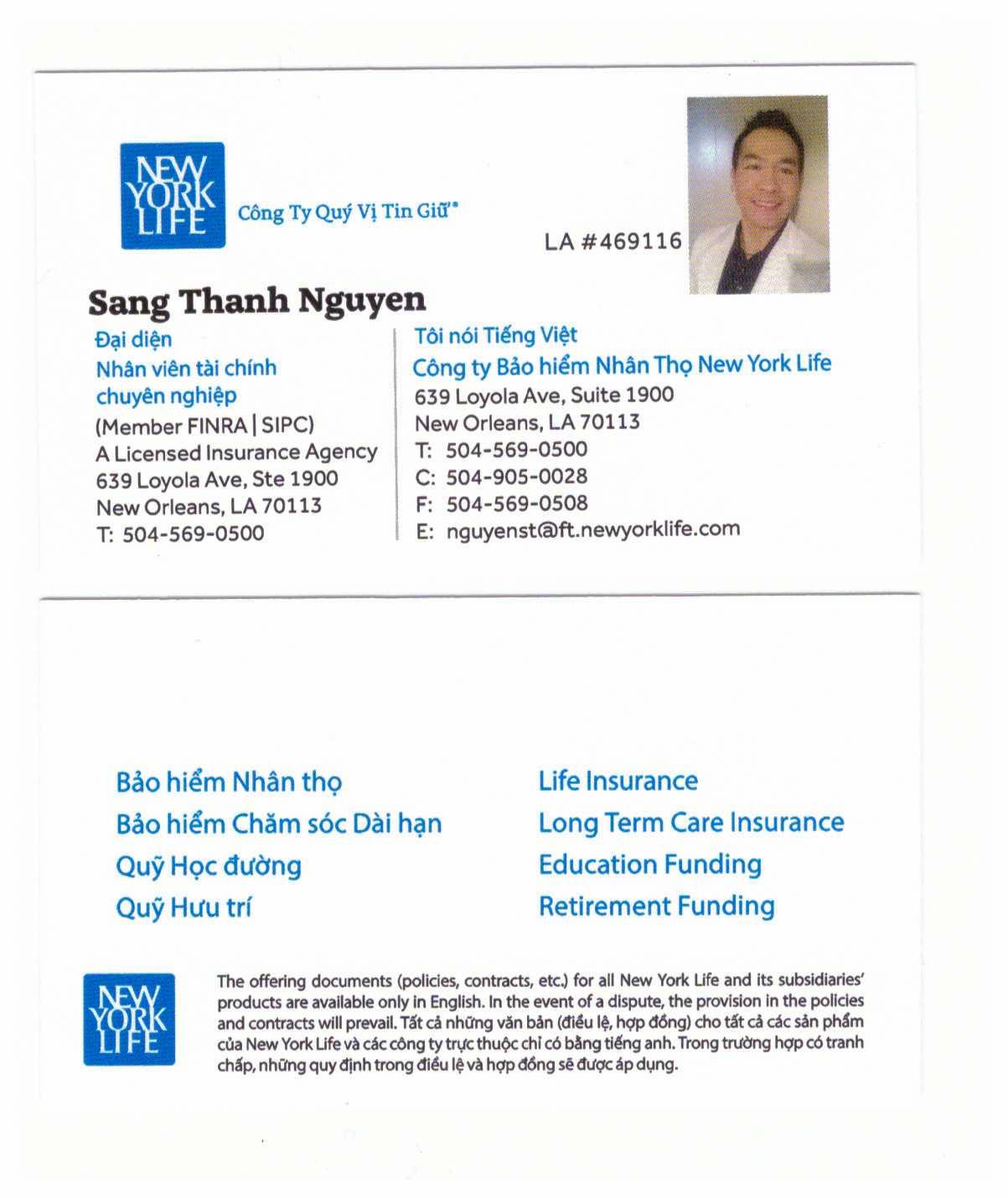 Agent Sang T Nguyen New York Life Insurance Agent Profile Image
